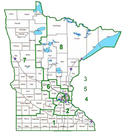 Map of Minnesota's Congressional Districts